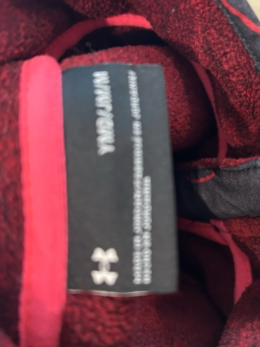 Under Armour Youth Medium Burgundy Fleece with Black Contrast Yoke